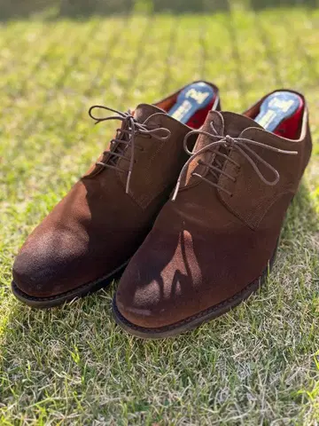 스코치 그레인 스웨이드 드레스 신발 다크 브라운 25.5cm 3E