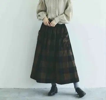 MAGALI 마갈리 깅엄 울 롱 스커트