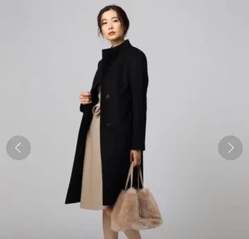 택 포함 untitled 누벨 플래티넘 스탠드 카라 코트