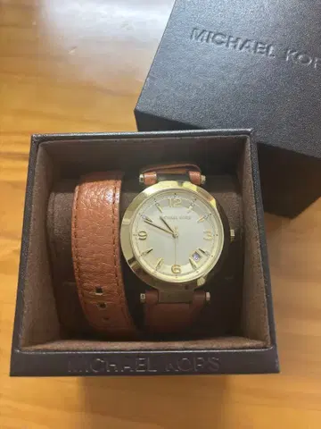 마이클 코어스 아날로그 손목시계 골드/브라운