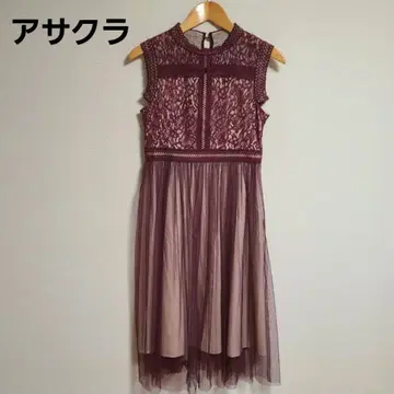 아사쿠라 포멀 드레스 레이스 원피스 튤 슬리브리스