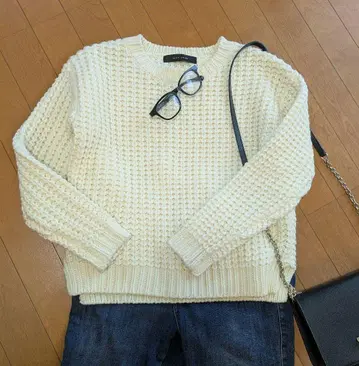 SCOT CLUB 아이보리 긴팔 니트 스웨터