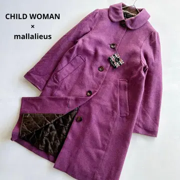 새상품 차일드우먼 마라리우스 둥근 카라 울 코트 퀼팅 F