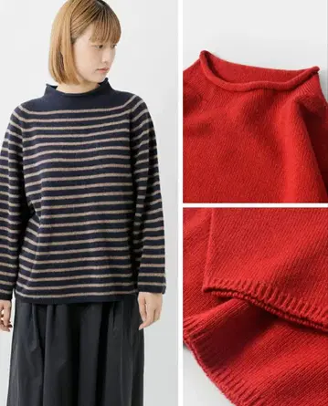 mao made 에어얀 코튼 모크넥 풀오버 레드