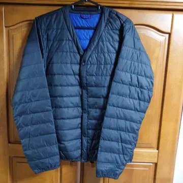 avv 블랙 버튼 퀼팅 다운 자켓