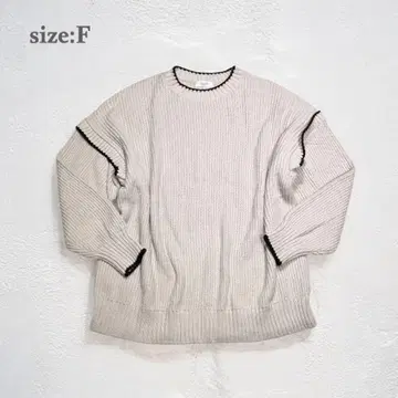 로리즈팜 스웨터 니트 루즈핏 니트 크루넥 숄더 프릴