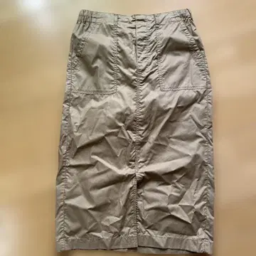 베이지 타이트 스커트 허리밴딩