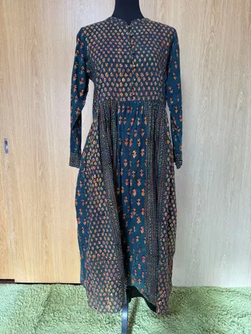 블록 프린트 원피스