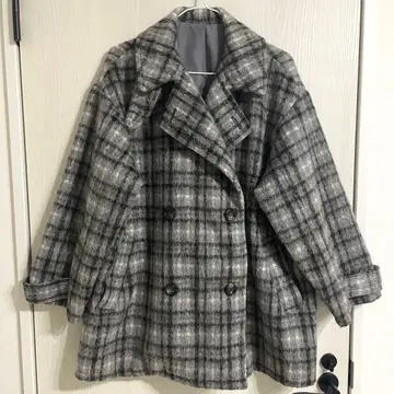 초 메루카리 장터 SALE moment+ 샤기 체크 2WAY 코트