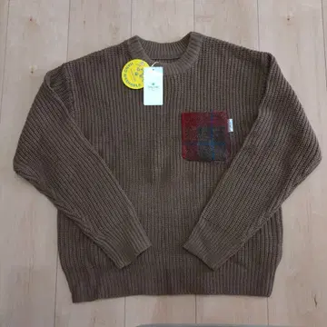 미사용 어반 리서치 서니 레이블 브라운 니트 스웨터 해리스 트위드