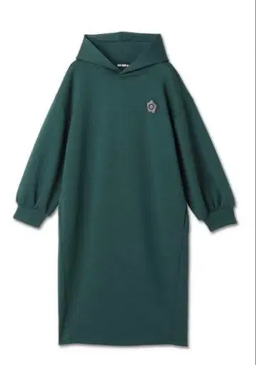 마리퀀트 후드 부착 다크 그린 롱 원피스