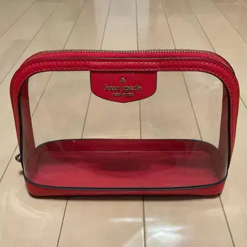 케이트 스페이드 레드 클리어 파우치