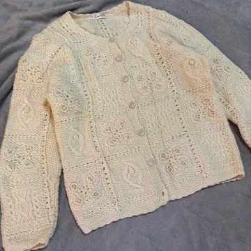 빈티지 패치워크 자수 펄 가디건 아이보리 M