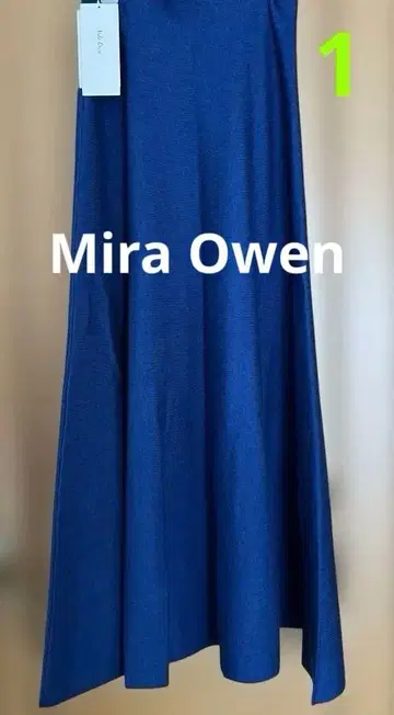 [ 익명 배송 ] 미라 오웬 롱 플레어 스커트 양모 1 파랑