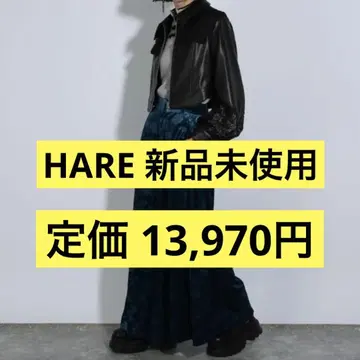 HARE 빈티지 턱 와이드 팬츠 블루 프리 사이즈