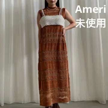미사용 Ameri VELOUR LACE NO SLEEVE DRESS 완판