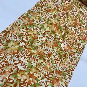 6670 아타고 울 옷감 오렌지 계열 꽃