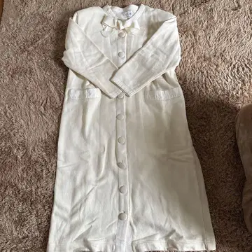 STRAW 리본 앞 버튼 아우터 원피스 빈티지