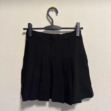 한국 스타일 블랙 플리츠 미니 스커트 벨트 포함