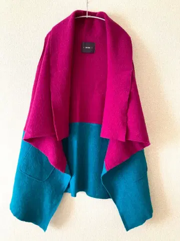 ROSIER 인브리드 베스트 니트 가디건 핑크/터콰이즈