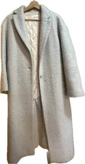 SPICK AND SPAN 울 모헤어 롱 코트 사이즈 36 라이트 그레이