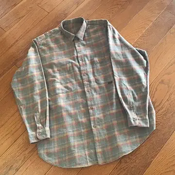 새상품급 파파스 체크 무늬 버튼 다운 긴팔 셔츠 L 사이즈