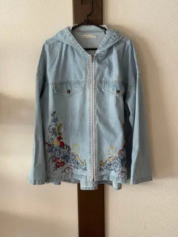 스칼라 별자리 모티브 자수 데님 블루종