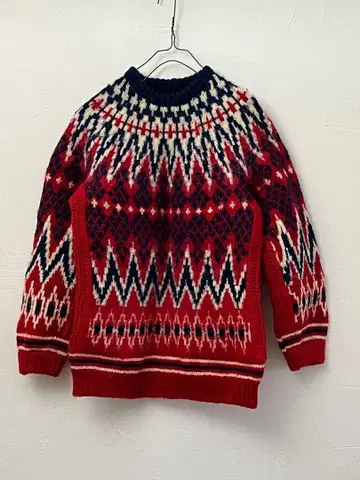 핸드메이드 노르딕 스웨터 니트 압축 울 빈티지 레트로