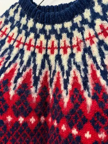 핸드메이드 노르딕 스웨터 니트 압축 울 빈티지 레트로