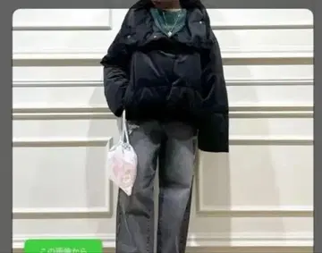 벨로아 귀여운 LOWRYS FARM 블랙 다운 자켓