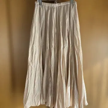 핑크 베이지 플레어 스커트 허리밴딩