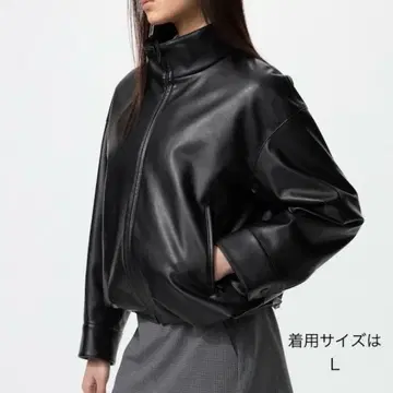 유니클로 코팅 오버 사이즈 블루종 M 사이즈 UNIQLO 블랙