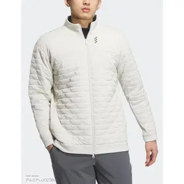 [ 새상품 L ] 아디다스 골프 보온 충전솜 로고 퀼트 자켓 화이트
