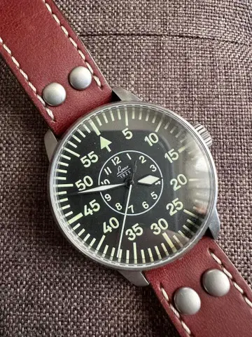 Laco 라코 손목시계 자동 와인딩 독일제 파이롯트 워치 브라운 가죽