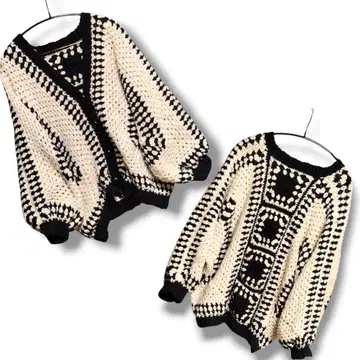 할머니 가디건 손뜨개질