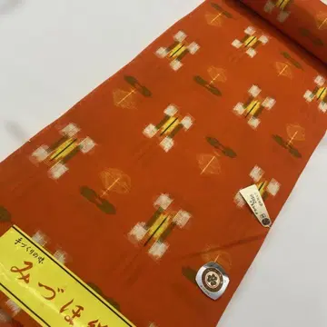 6671 미즈호 카스리 옷감 울 오렌지 계열 구멍 있음