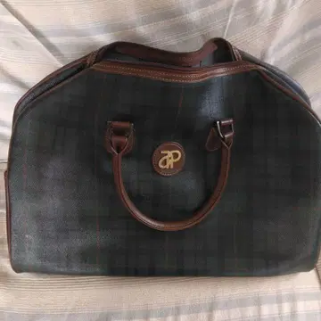 AP 체크 무늬 보스턴 백 다크 그린 BY ACE