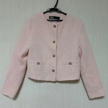 ZARA 핑크 노카라 자켓 S