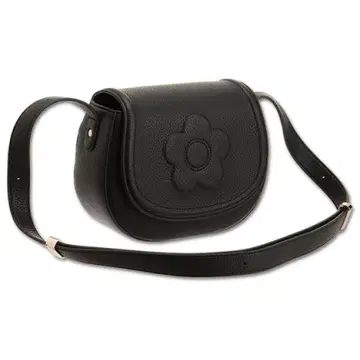 MARY QUANT 슈링크 데이지 엠보싱 숄더백 블랙