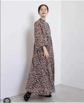 플라워 프린트 보잠 원피스 36