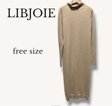 LIBJOIE 니트 하이넥 맥시 길이 원피스