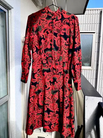 페이즐리 원피스 구제 의류 레트로 빈티지