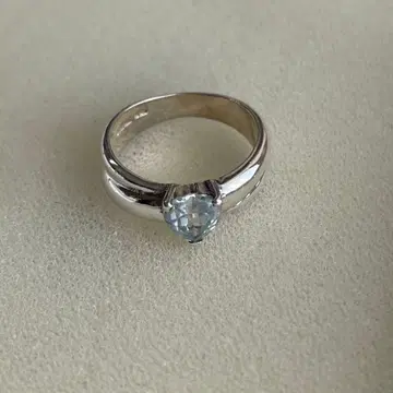 925 실버 블루 하트 반지 #1056