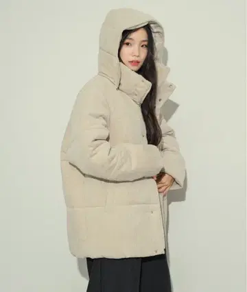 누나 NEUNA 코듀로이 볼륨 다운 아이보리