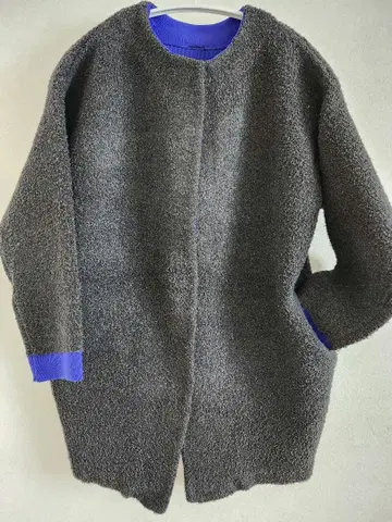 부클레 자켓 다크 그레이