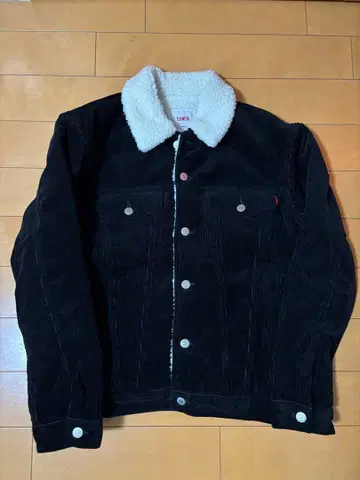 EDWIN 보아 카라 부착 자켓 MEDIUM 블랙