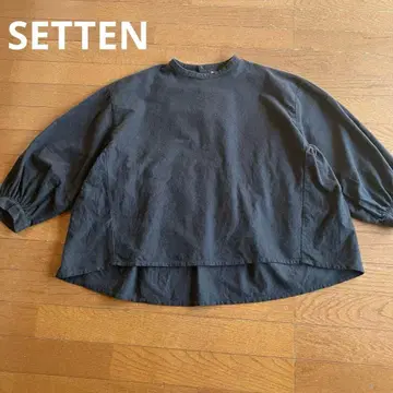 SETTEN 컷소 블라우스 블랙 프리 사이즈 일본제
