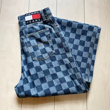 타미힐피거 진스 블록 체크 데님