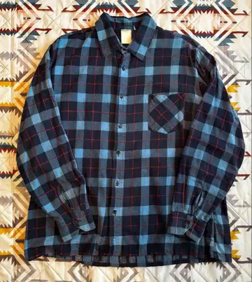 80s 플란넬 셔츠 프린트 플란넬 셔츠