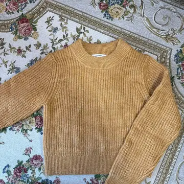 MOUSSY 머스타드 컬러 리브 스웨터 FREE